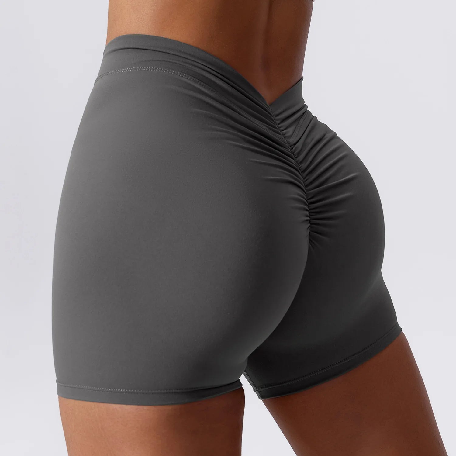 V Back Yoga Shorts For Women Push Up Scrunch Butt Activewear