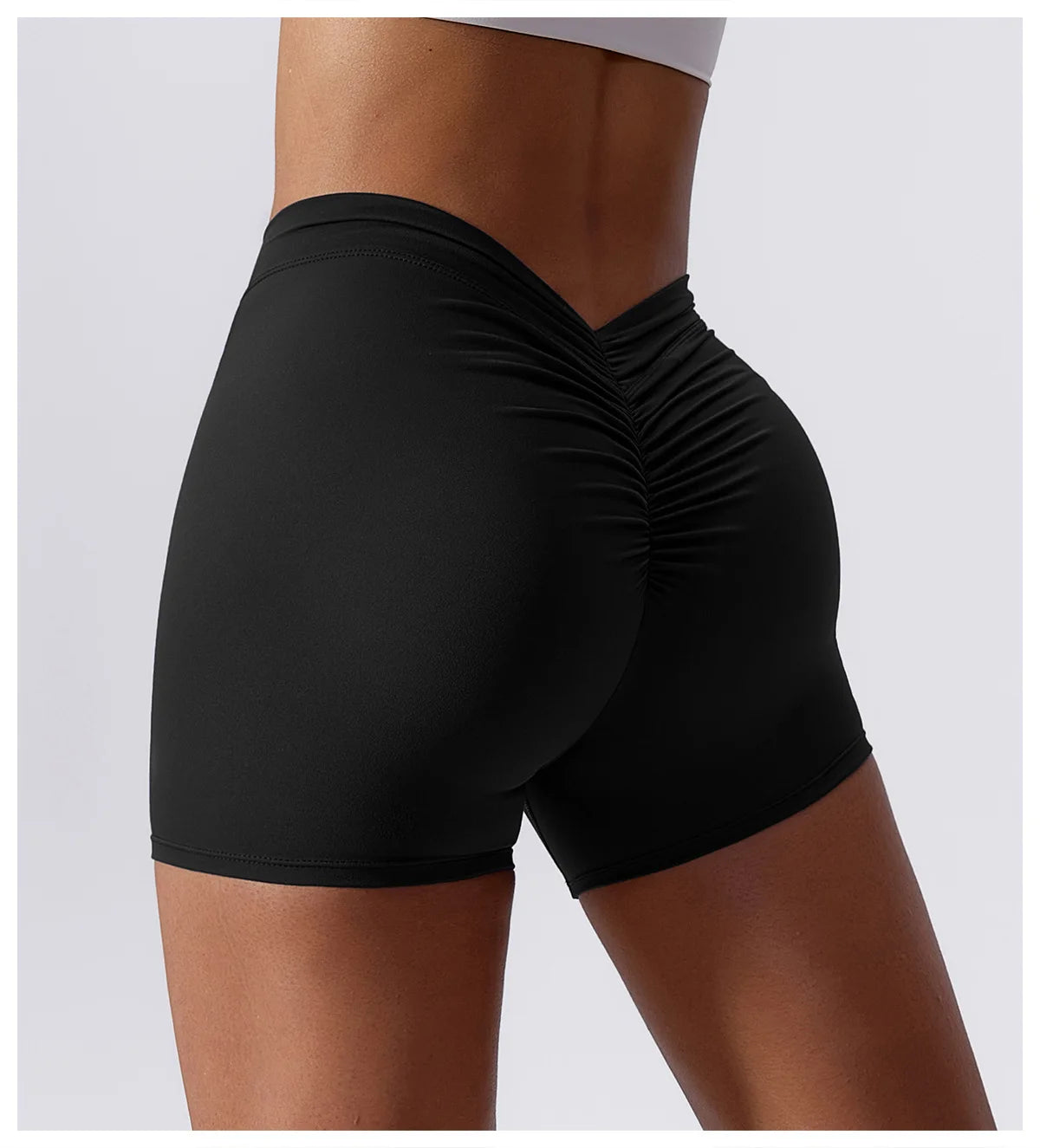 V Back Yoga Shorts For Women Push Up Scrunch Butt Activewear