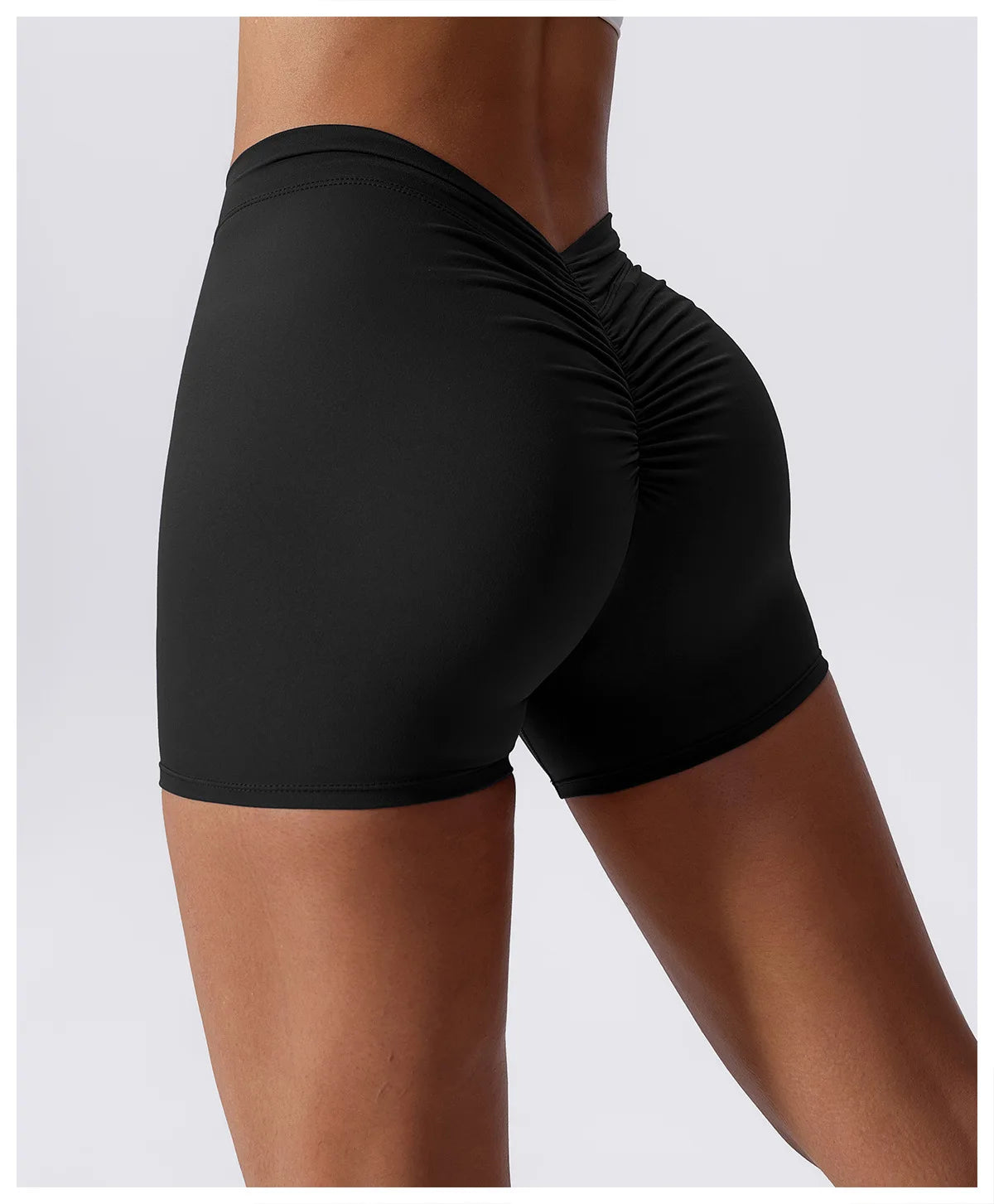 V Back Yoga Shorts For Women Push Up Scrunch Butt Activewear