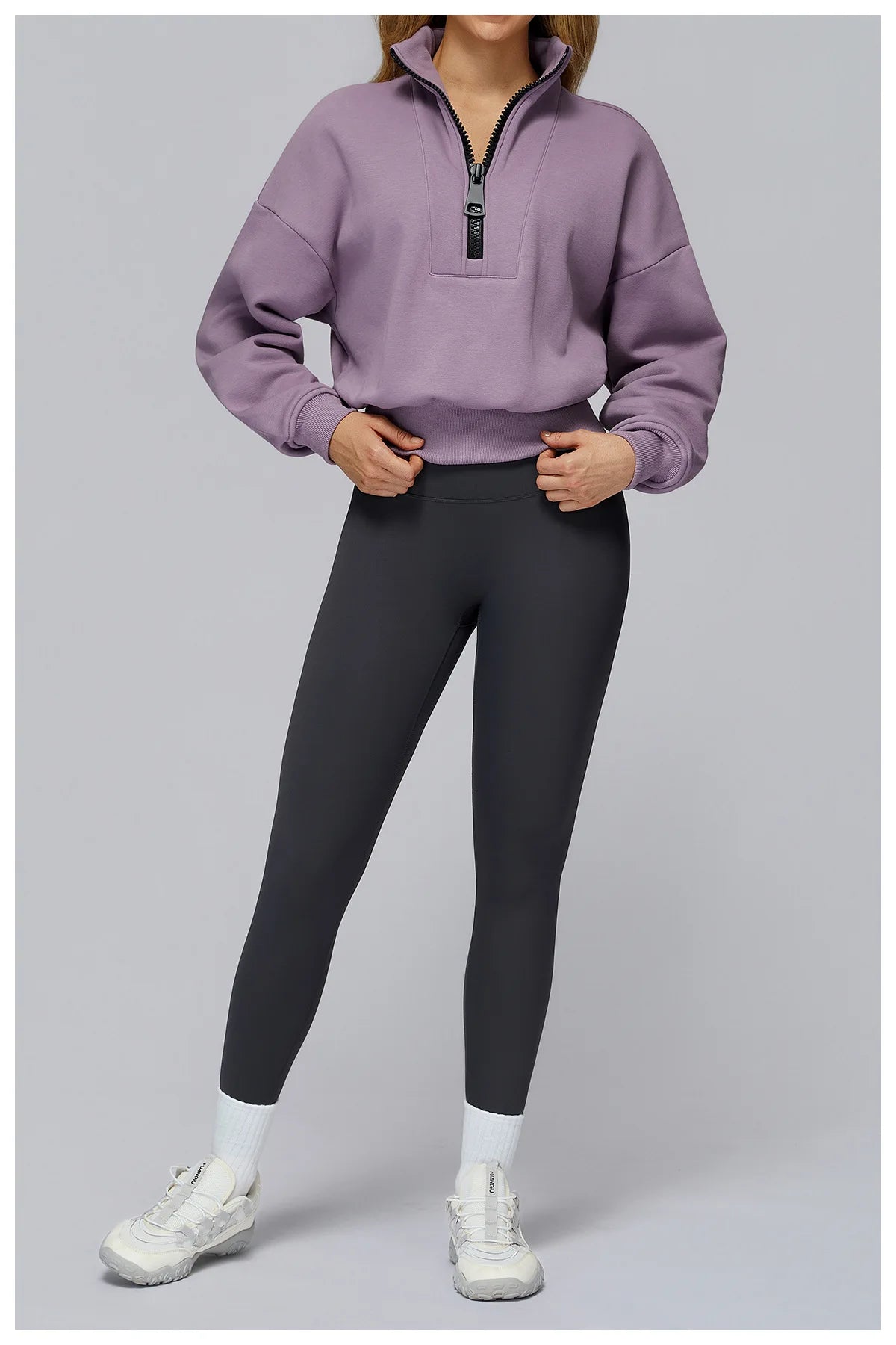 Women's Windproof Winter Hoodie With Stand Collar Yoga And Outdoor Activities