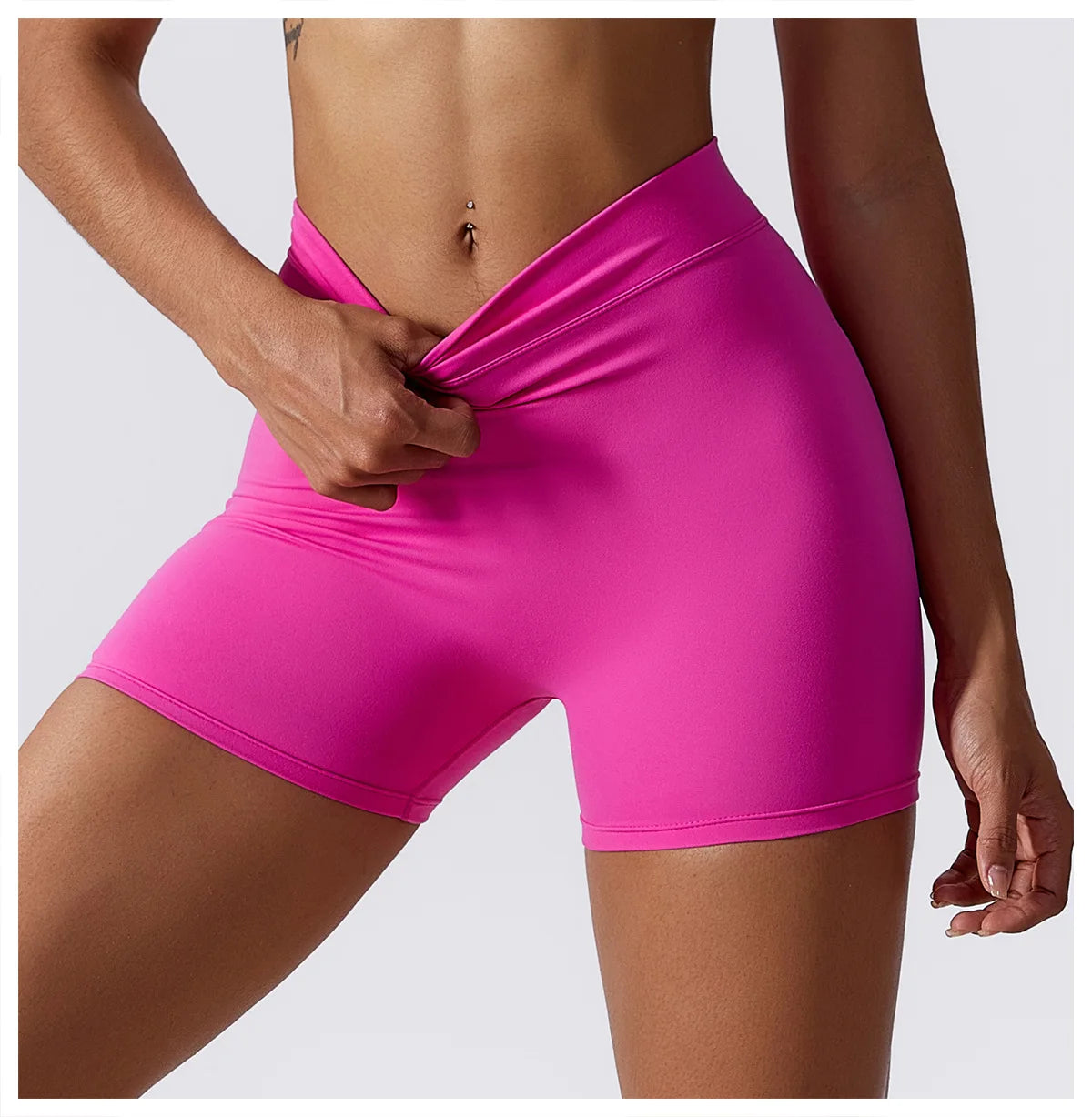 V Back Yoga Shorts For Women Push Up Scrunch Butt Activewear