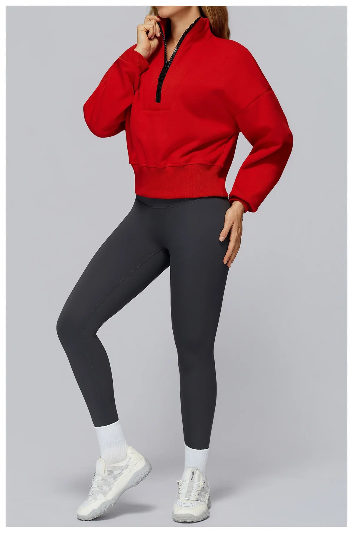 Women's Windproof Winter Hoodie With Stand Collar Yoga And Outdoor Activities