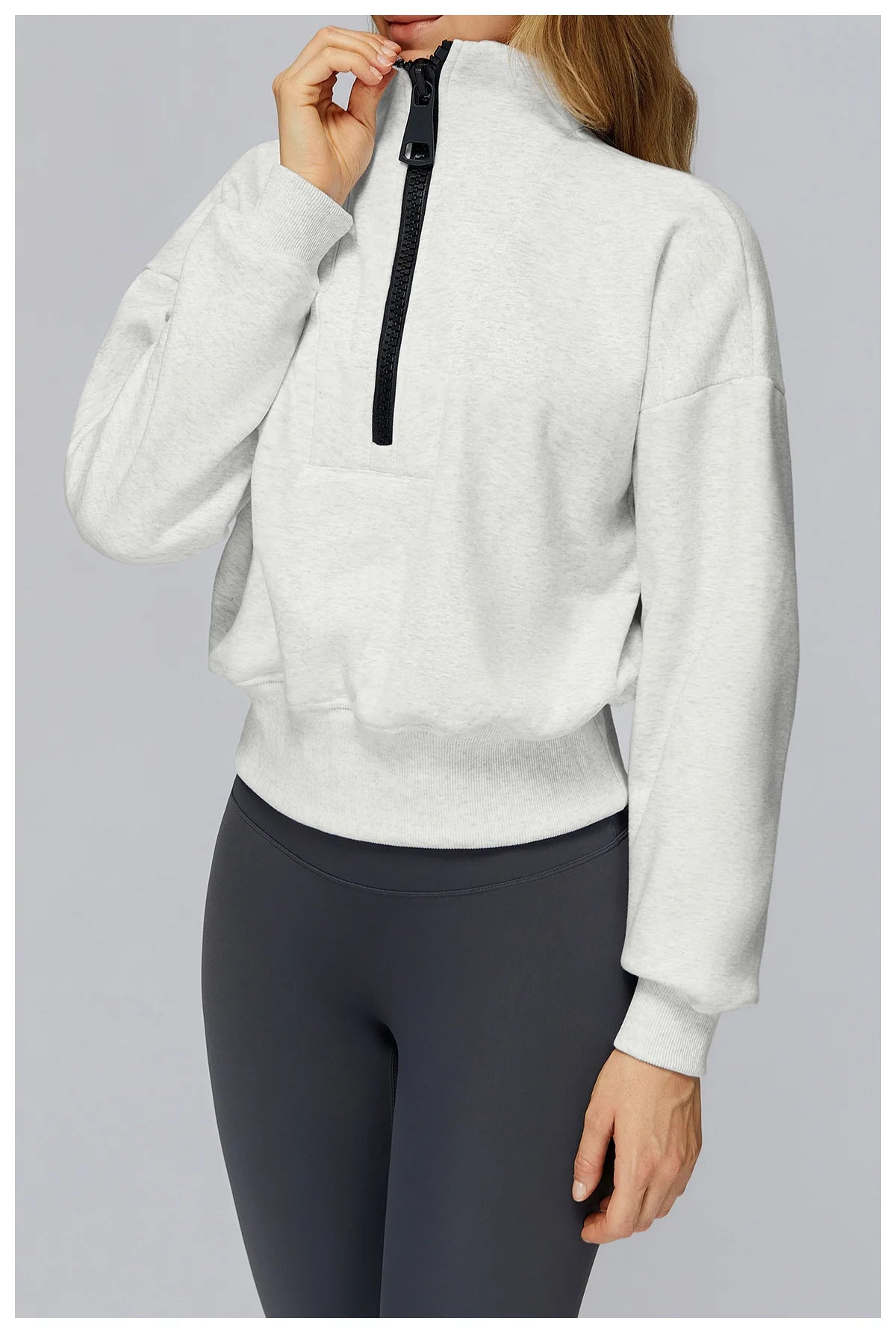 Women's Windproof Winter Hoodie With Stand Collar Yoga And Outdoor Activities