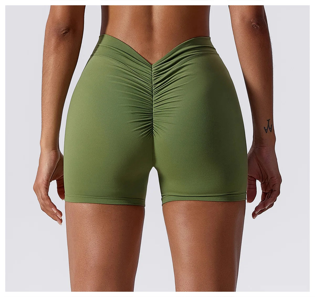 V Back Yoga Shorts For Women Push Up Scrunch Butt Activewear