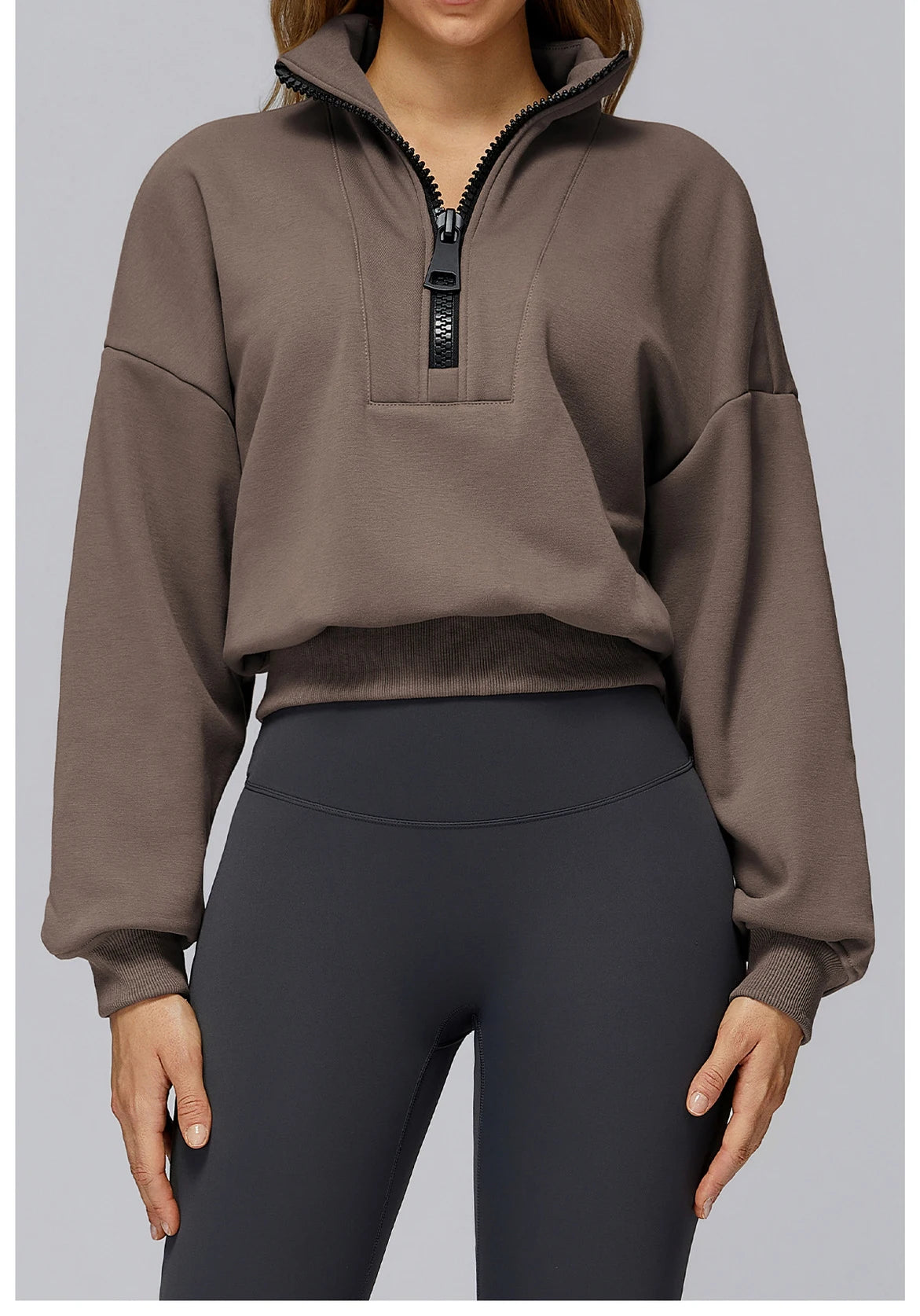 Women's Windproof Winter Hoodie With Stand Collar Yoga And Outdoor Activities