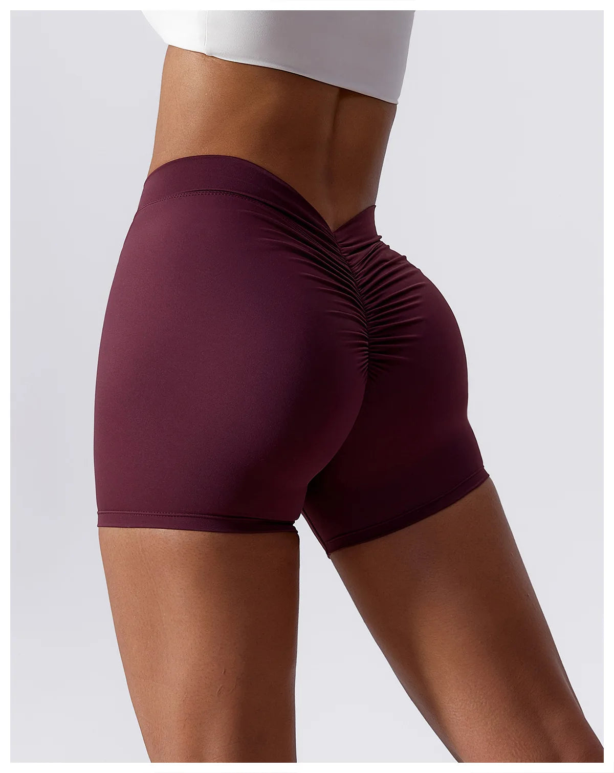 V Back Yoga Shorts For Women Push Up Scrunch Butt Activewear
