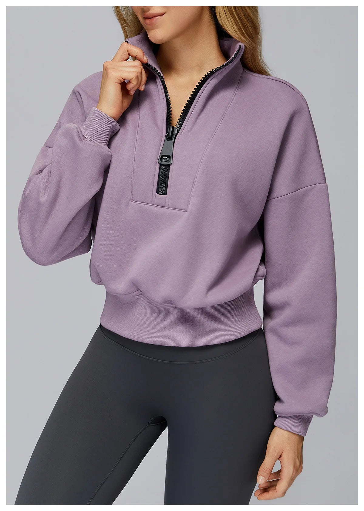 Women's Windproof Winter Hoodie With Stand Collar Yoga And Outdoor Activities