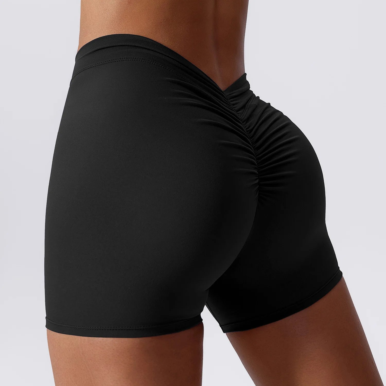 V Back Yoga Shorts For Women Push Up Scrunch Butt Activewear