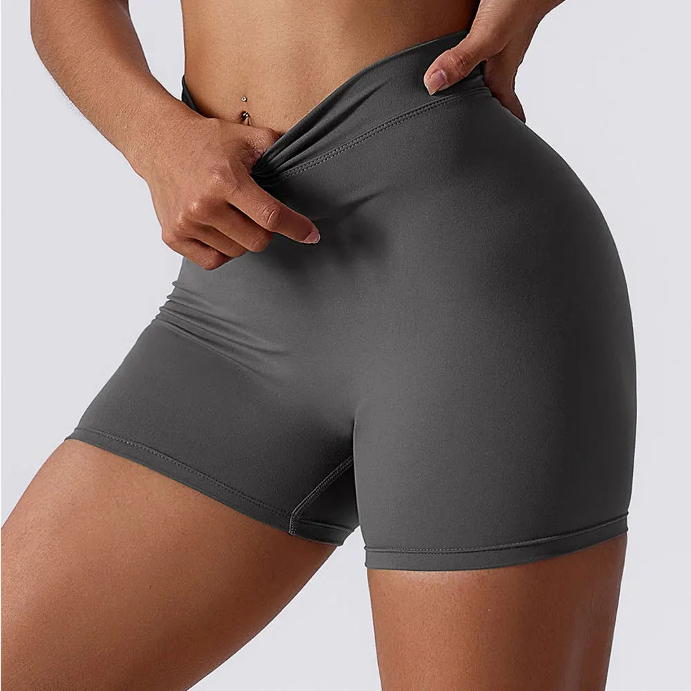 V Back Yoga Shorts For Women Push Up Scrunch Butt Activewear
