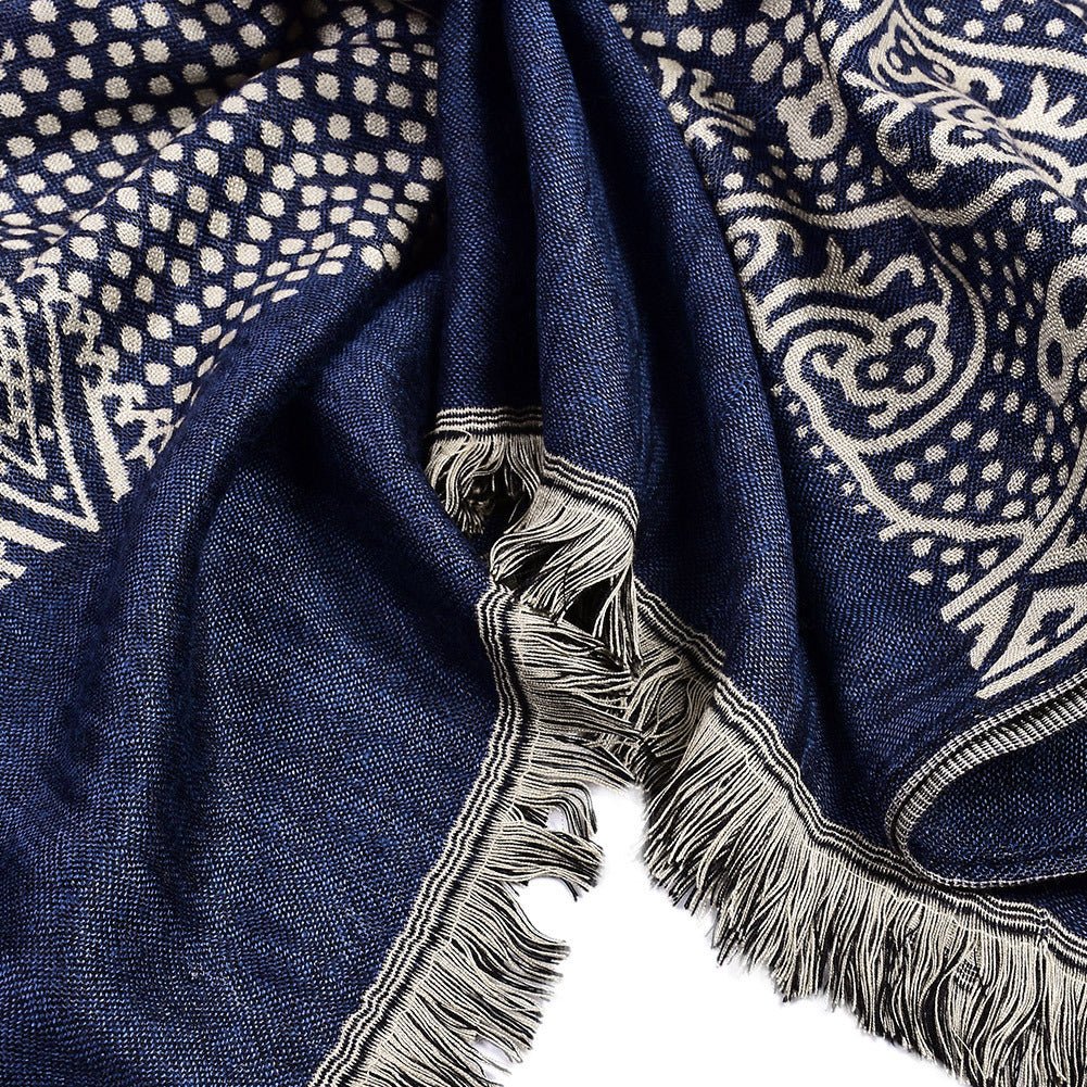 Cotton And Linen Yarn - dyed Scarf Short Beard Ethnic Style - THREADLIGHT
