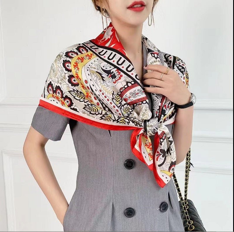 Fashion Silk Scarves Female Printing Hijab - THREADLIGHT