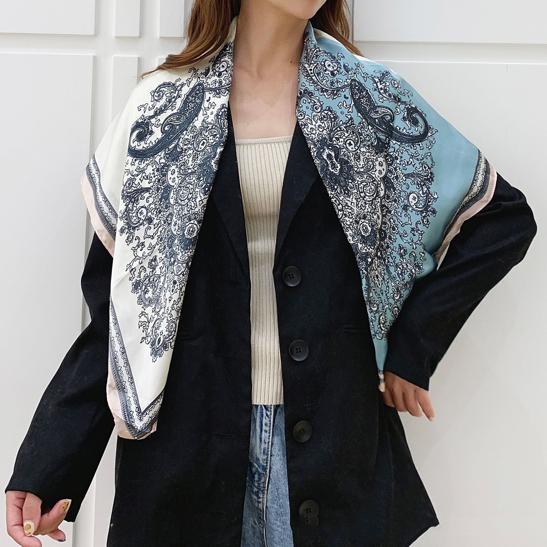 Fashion Silk Scarves Female Printing Hijab - THREADLIGHT