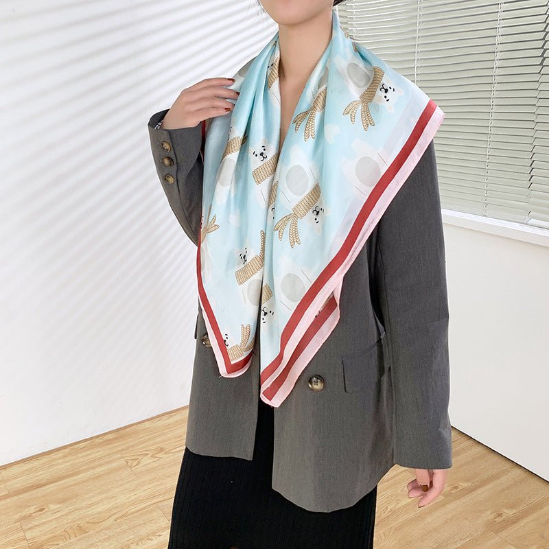 Fashion Silk Scarves Female Printing Hijab - THREADLIGHT