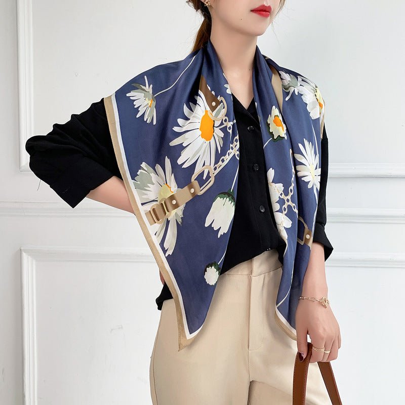 Fashion Silk Scarves Female Printing Hijab - THREADLIGHT