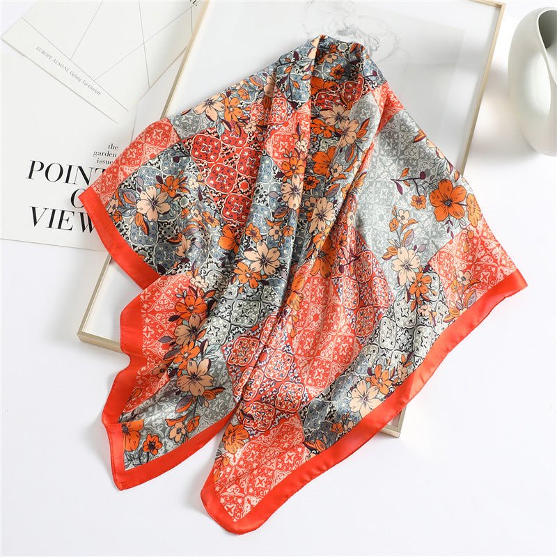 Fashion Silk Scarves Female Printing Hijab - THREADLIGHT