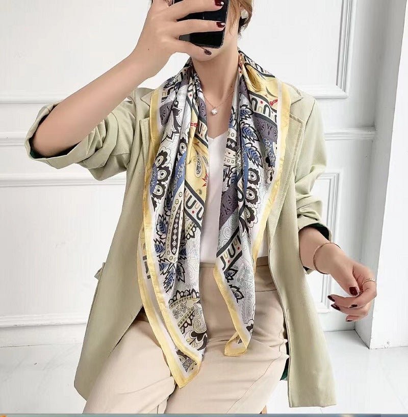 Fashion Silk Scarves Female Printing Hijab - THREADLIGHT