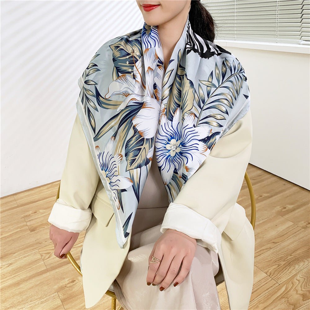 Fashion Silk Scarves Female Printing Hijab - THREADLIGHT