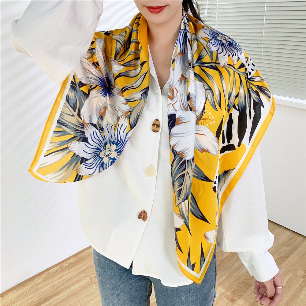 Fashion Silk Scarves Female Printing Hijab - THREADLIGHT