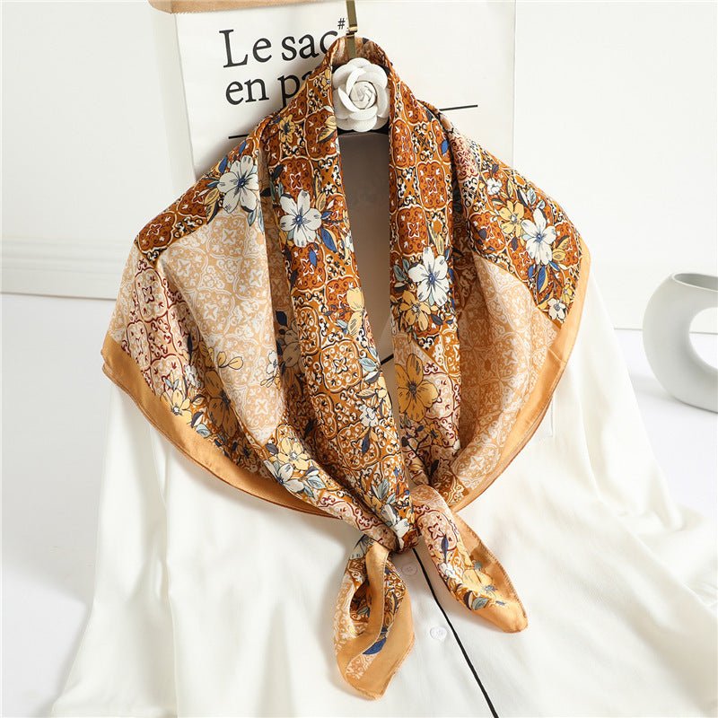 Fashion Silk Scarves Female Printing Hijab - THREADLIGHT