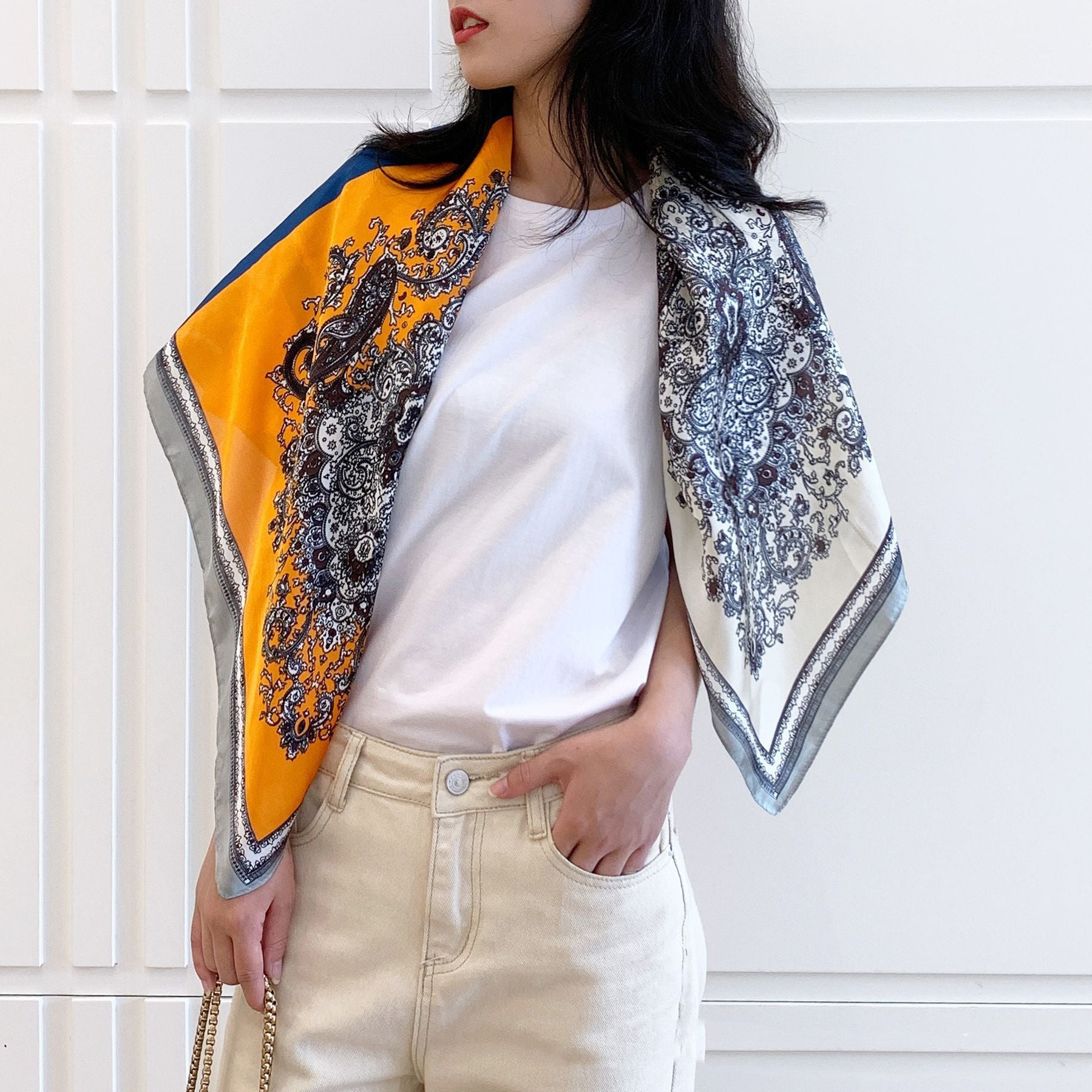 Fashion Silk Scarves Female Printing Hijab - THREADLIGHT