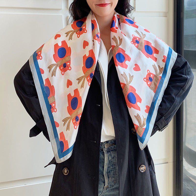 Fashion Silk Scarves Female Printing Hijab - THREADLIGHT