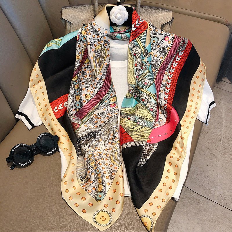 Fashion Silk Scarves Female Printing Hijab - THREADLIGHT