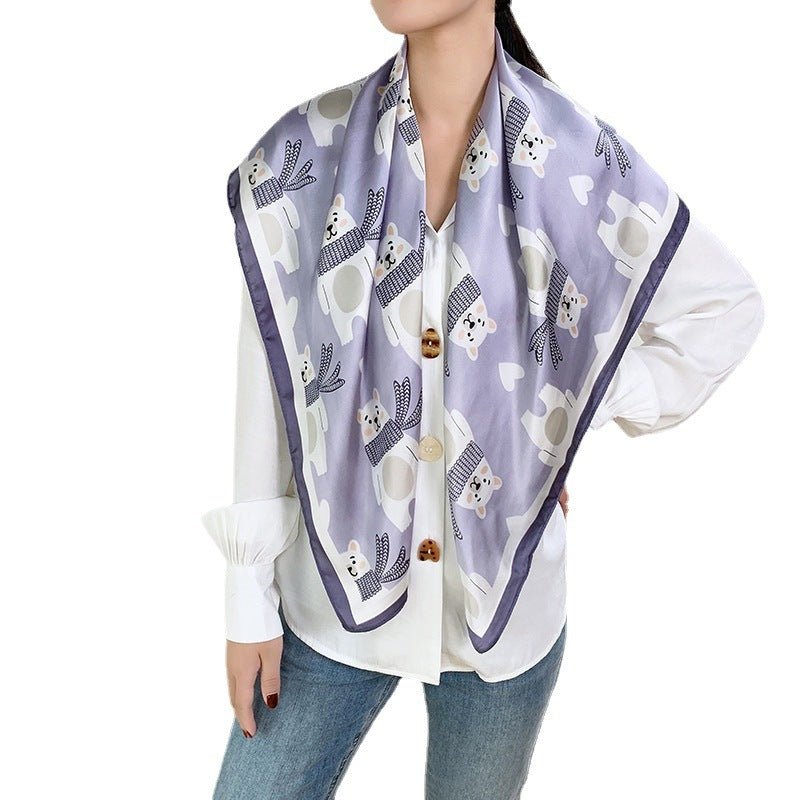 Fashion Silk Scarves Female Printing Hijab - THREADLIGHT