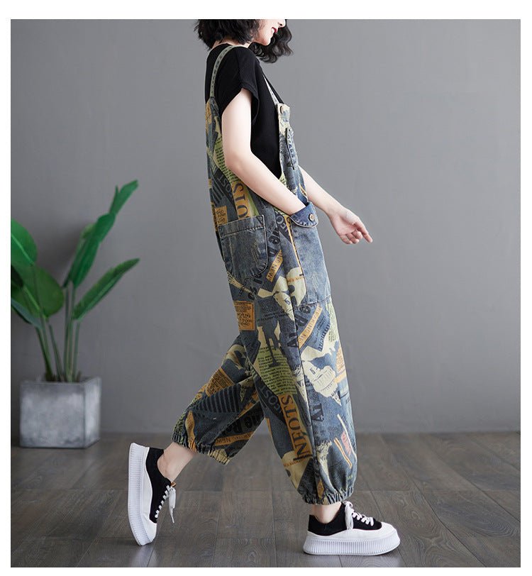 Literary Retro Large Size Jean Suspenders - THREADLIGHT