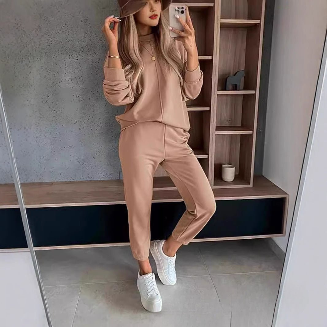 Loose Casual High Waist Ankle - tied Track Sweatpants AND Hoodie Coat Women - THREADLIGHT