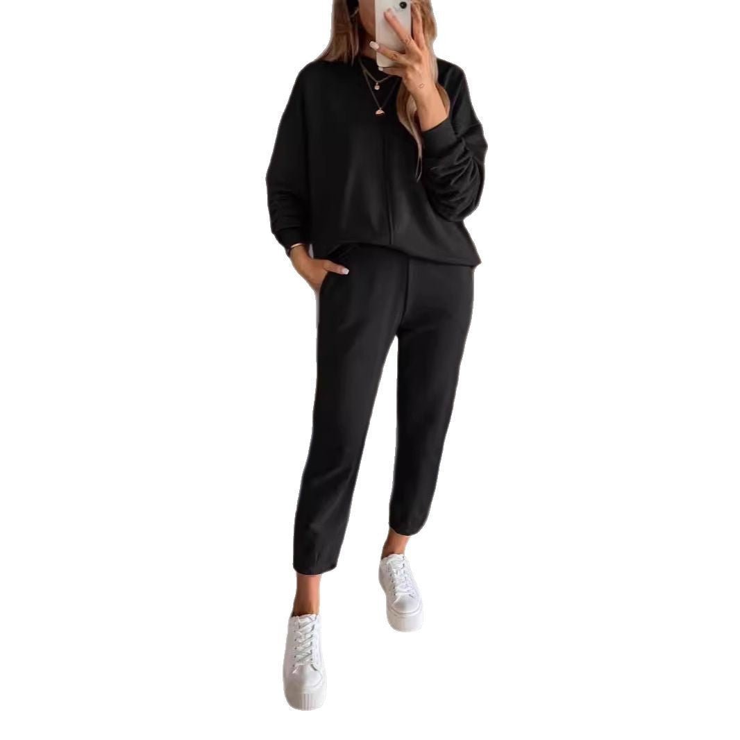 Loose Casual High Waist Ankle - tied Track Sweatpants AND Hoodie Coat Women - THREADLIGHT