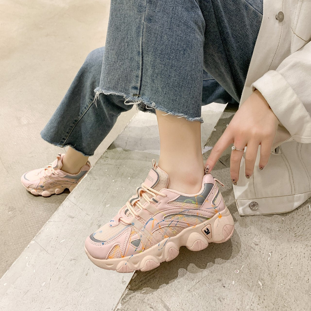 Luminous super fire daddy shoes women trend sneakers - THREADLIGHT