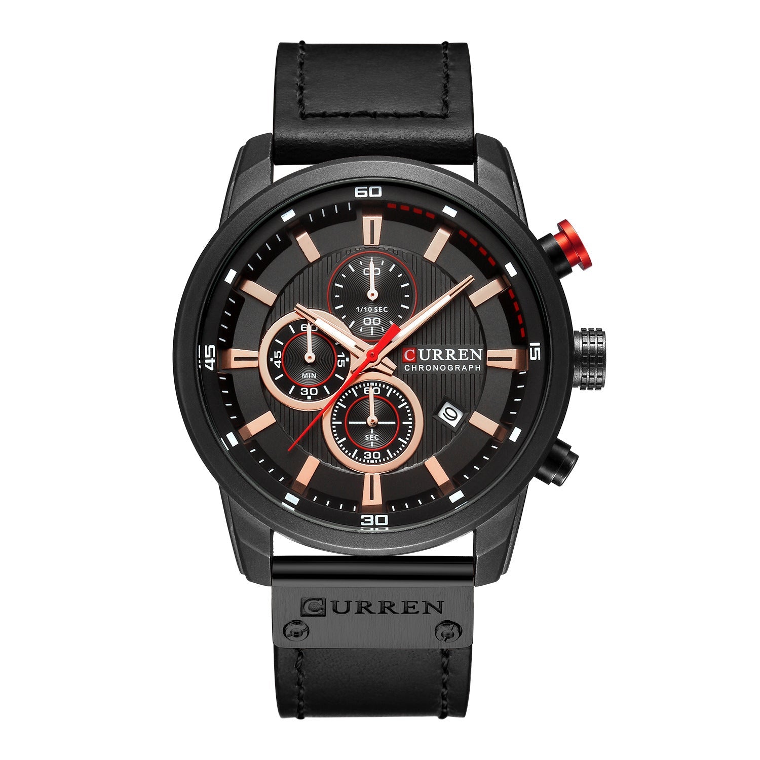 Men Waterproof Chronograph Sport Military Male Clock Top Brand Luxury Leather Man Wristwatch - THREADLIGHT