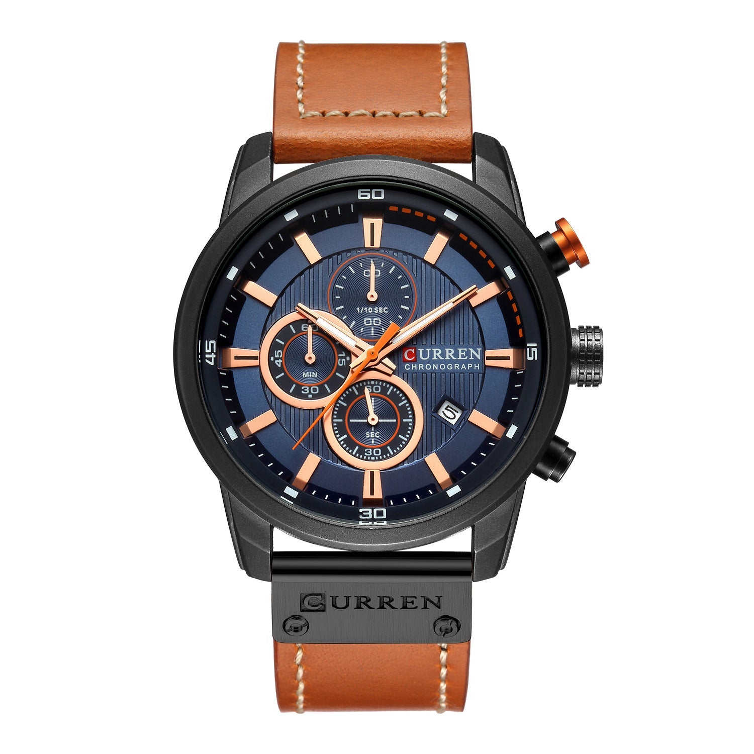 Men Waterproof Chronograph Sport Military Male Clock Top Brand Luxury Leather Man Wristwatch - THREADLIGHT