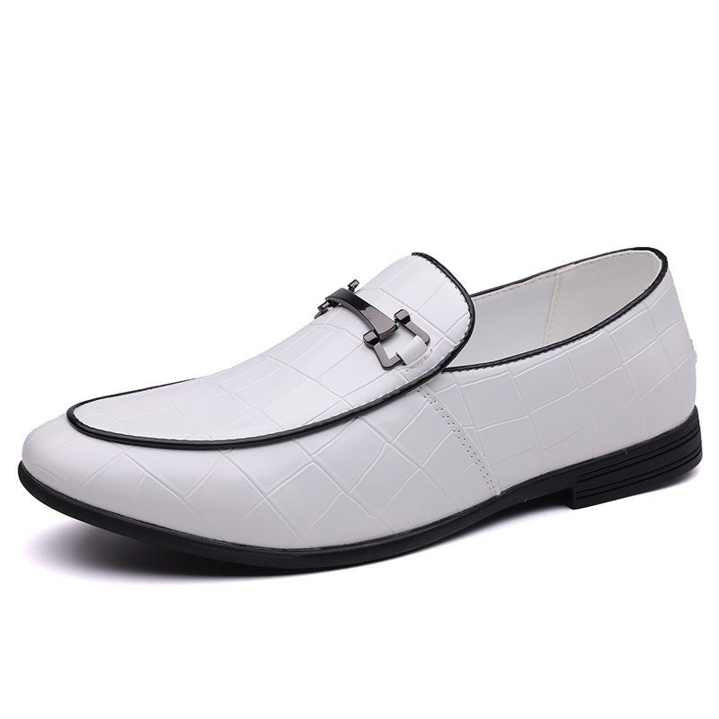 Men's Plaid Light Luxury Plus Size Rubber Sole Lightweight Leather Shoes - THREADLIGHT