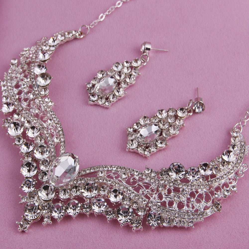Necklace Alloy Diamond Large Crystal Jewelry Set - THREADLIGHT