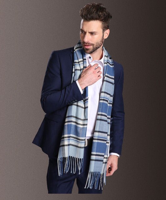 New Europe Fashion Shawl Scarves Men Winter Warm Tartan - THREADLIGHT