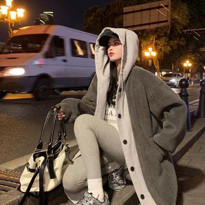 New Long Lambswool Two - piece Coat Women - THREADLIGHT