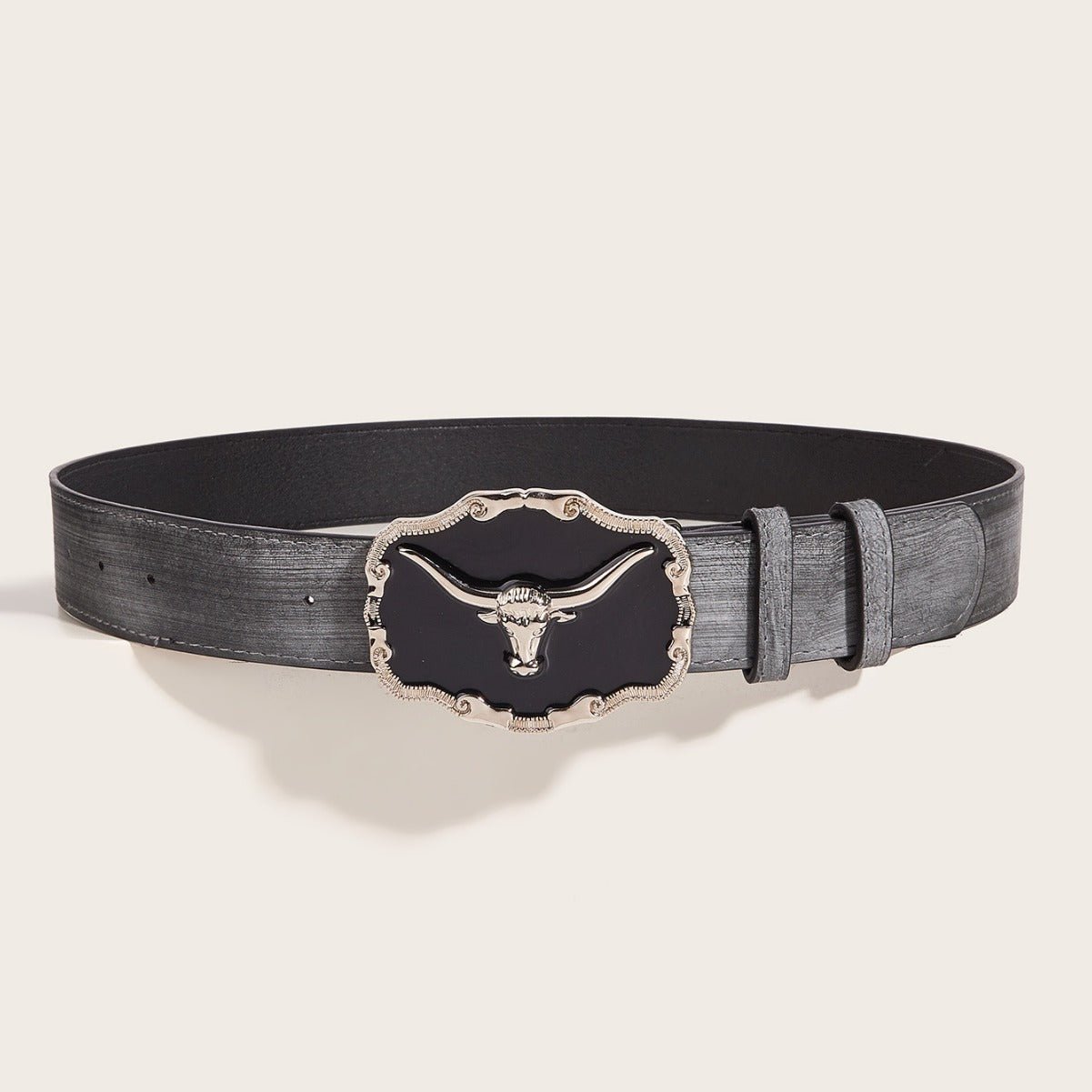 Retro Domineering Epoxy Cattle Head Buckle Women's Casual Men's Jeans Strap Personality Belt - THREADLIGHT