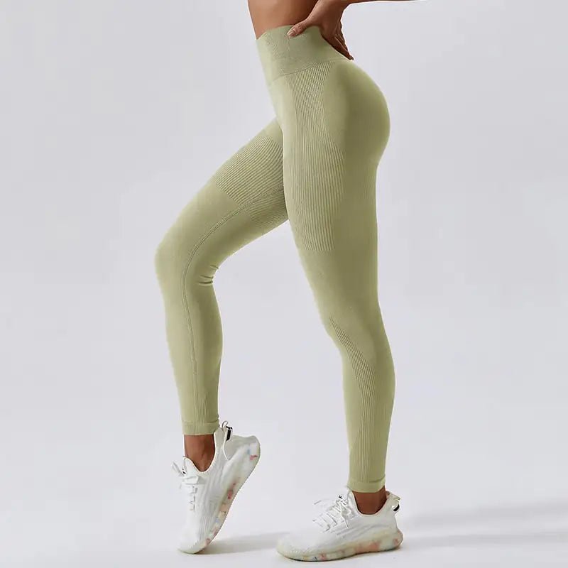 Seamless High Waist Peach Yoga Leggings - THREADLIGHT
