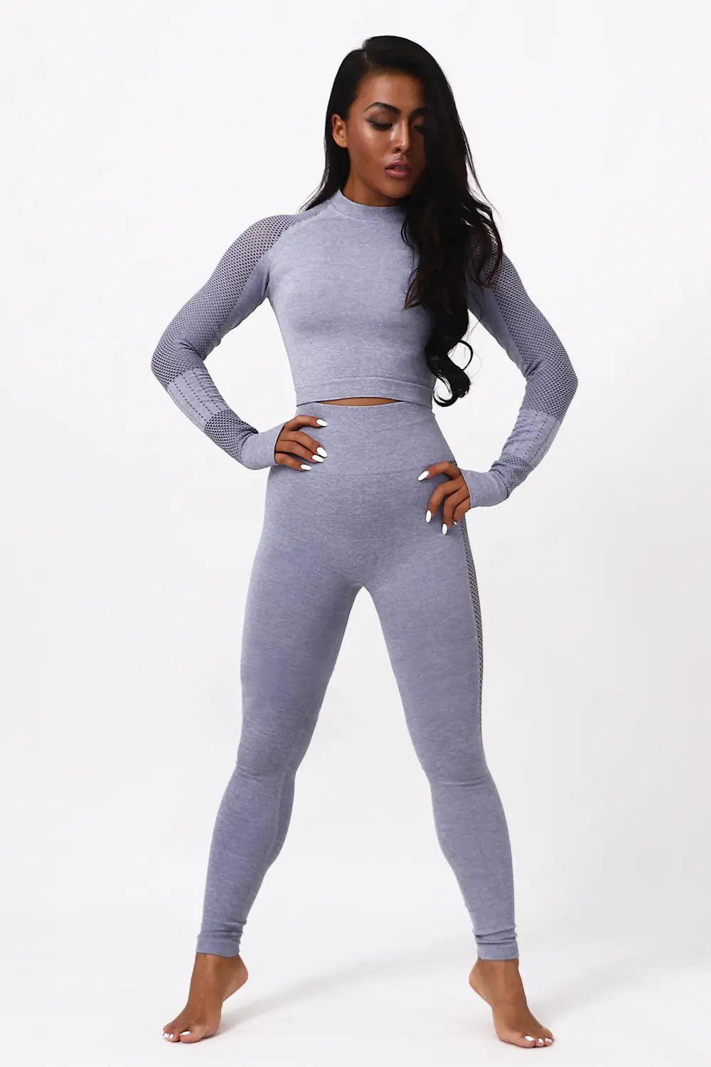 Seamless Moisture - Wicking Yoga Long Sleeve Sets - THREADLIGHT