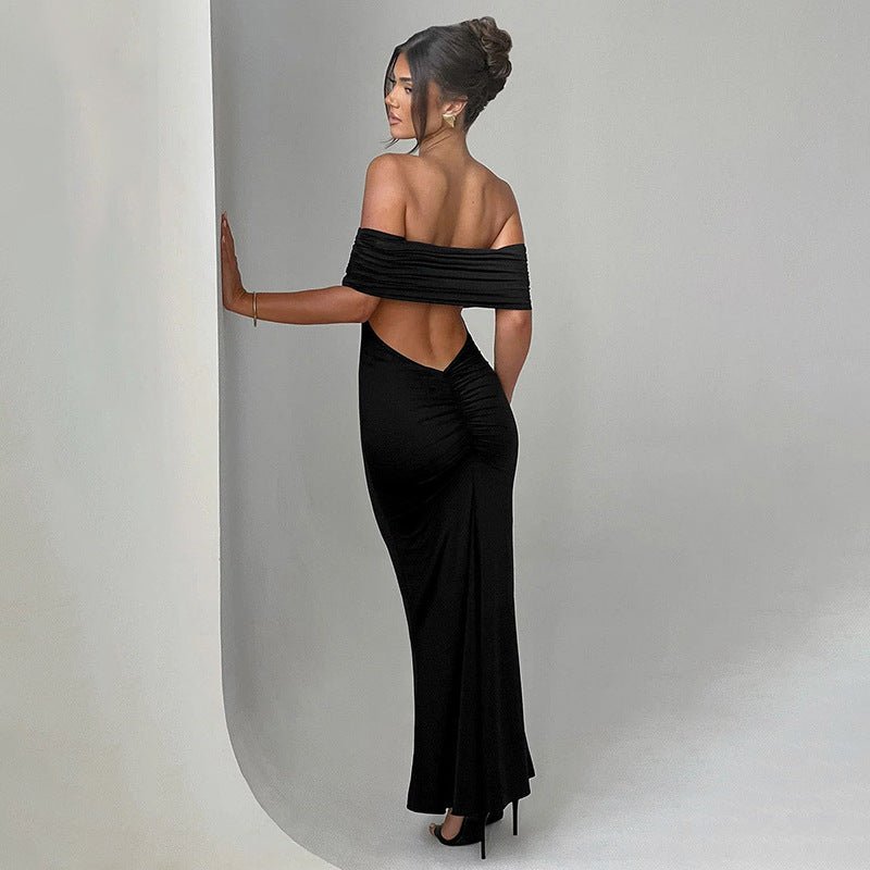 Socialite Style Elegant Sexy Backless Off - shoulder Dress Women - THREADLIGHT