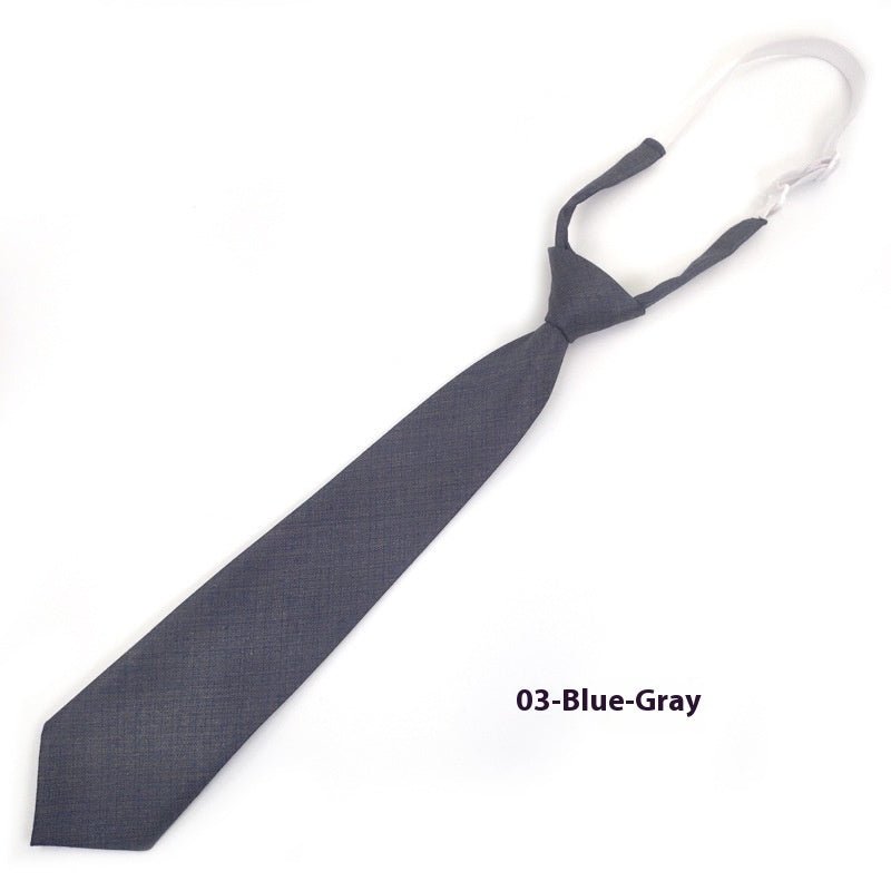 Solid Color Navy Blue Tie Men's Tie - THREADLIGHT