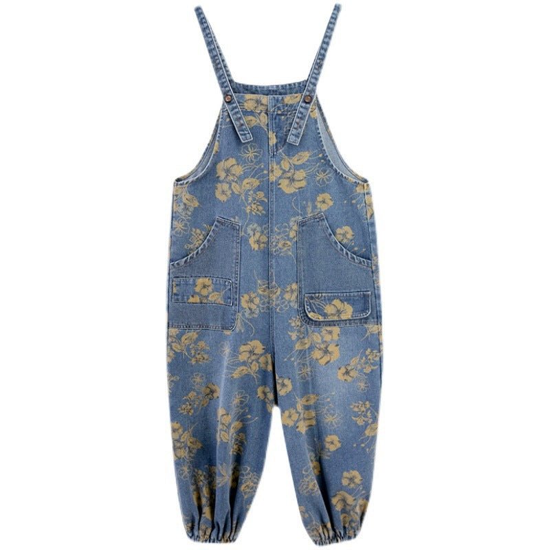 Spring Printed Jean Suspenders For Women - THREADLIGHT