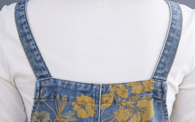 Spring Printed Jean Suspenders For Women - THREADLIGHT