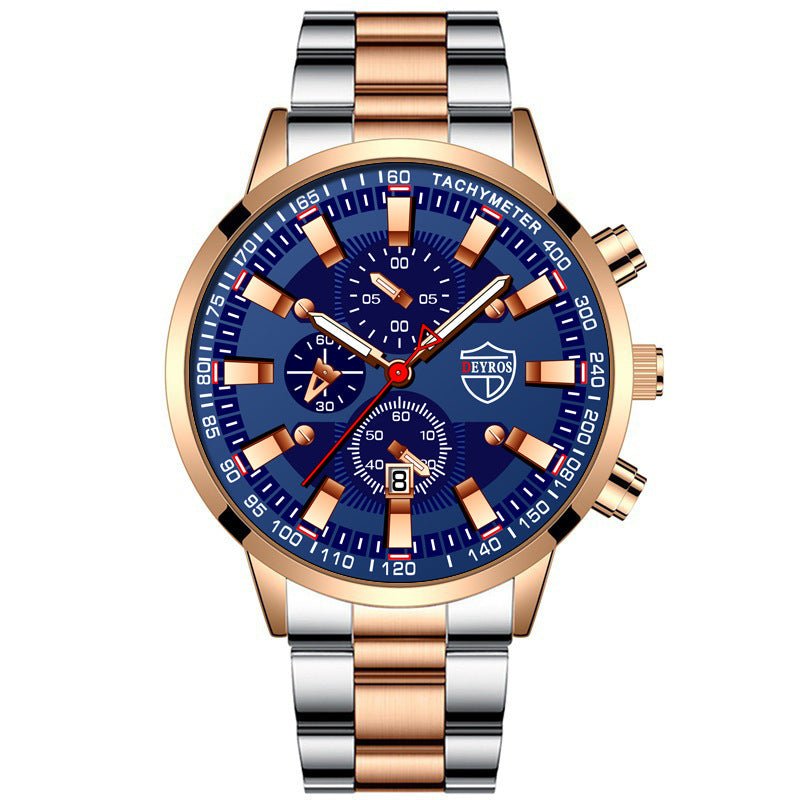Stainless Steel Luminous Quartz Wristwatch For Men - THREADLIGHT