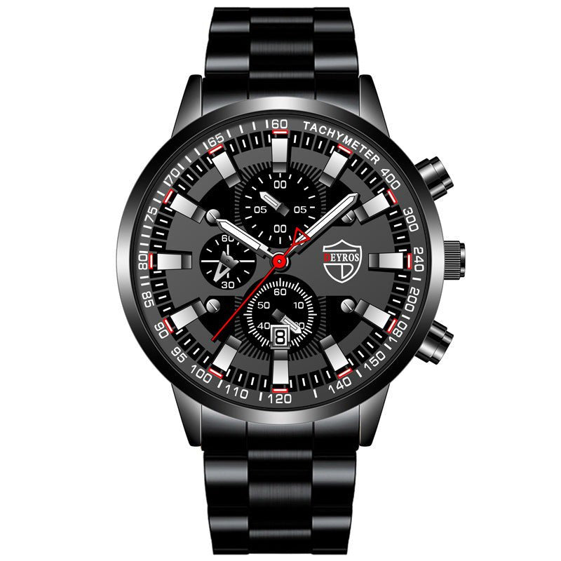 Stainless Steel Luminous Quartz Wristwatch For Men - THREADLIGHT