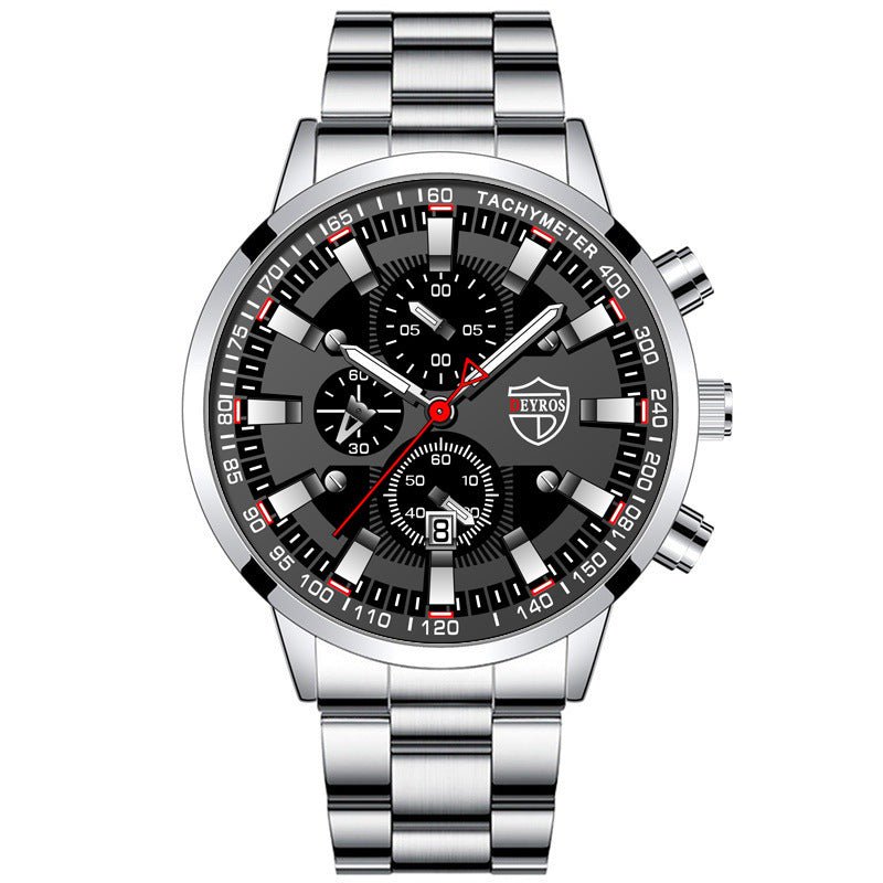 Stainless Steel Luminous Quartz Wristwatch For Men - THREADLIGHT