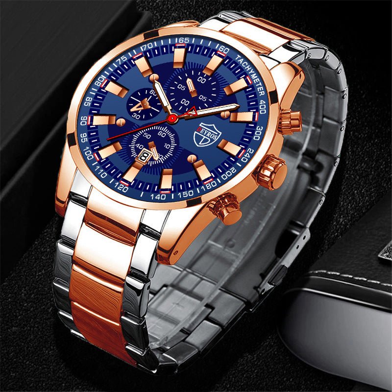 Stainless Steel Luminous Quartz Wristwatch For Men - THREADLIGHT