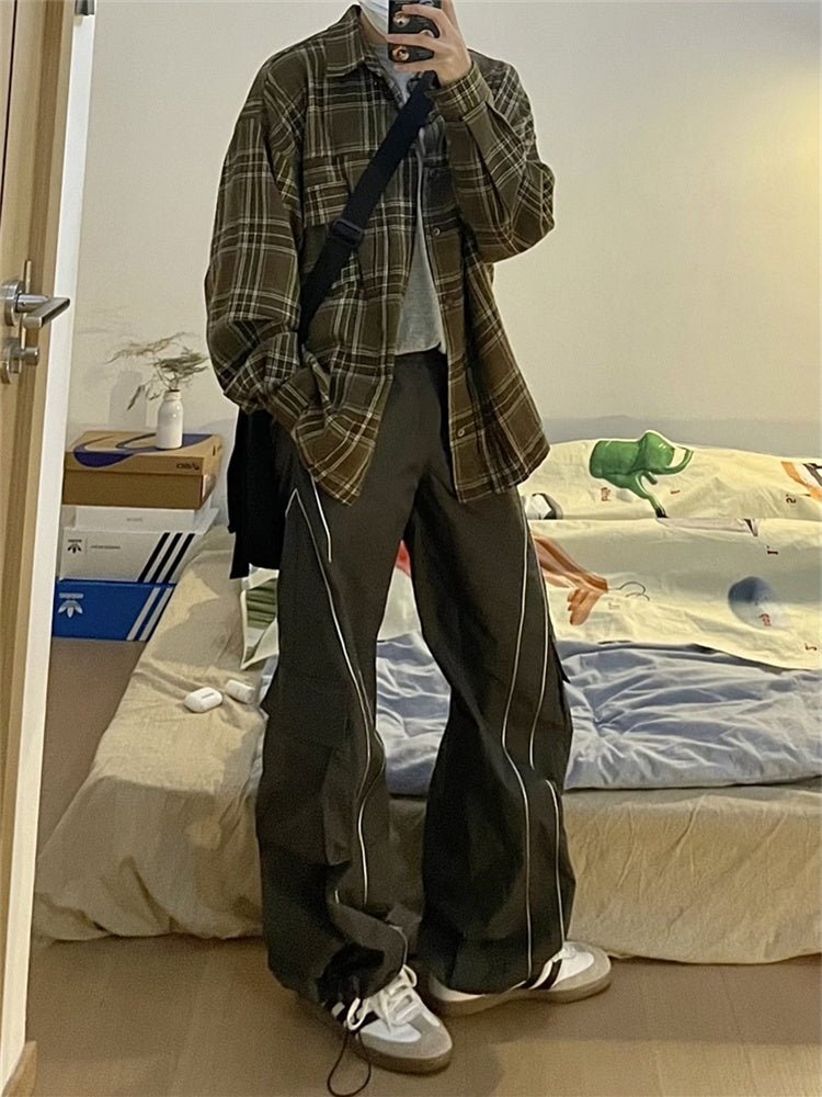 Vintage Cargo Track Pants Women Casual Oversized Y2k Sweatpants Trousers - THREADLIGHT