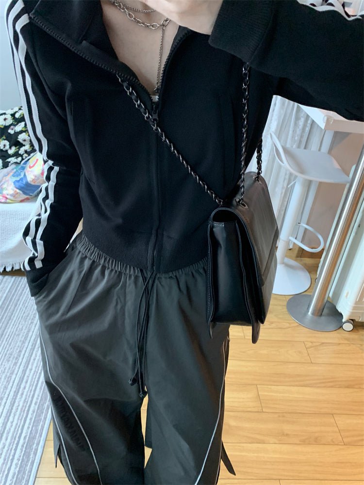 Vintage Cargo Track Pants Women Casual Oversized Y2k Sweatpants Trousers - THREADLIGHT
